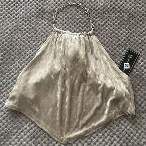 Halter Velvet Chain Top